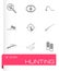 Vector black hunting icons set