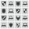 Vector black icon shield icons