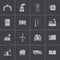 Vector black industry icons set