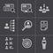 Vector black job search icons set