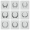 Vector black laurel wreaths icons set