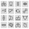 Vector black line anatomy icons set