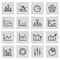 Vector black line diagram icons set