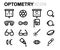 Vector black line optometry icons set