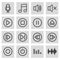 Vector black line sound icons set