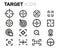 Vector black line target icons set