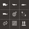 Vector black logistic icons set