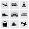 Vector black logistic icons set