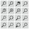 Vector black magnifying glass icons