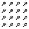 Vector black magnifying glass icons set