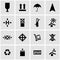 Vector black marking of cargo icon set