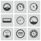 Vector black meter icons set