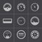 Vector black meter icons set