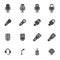 Vector black microphone icons set