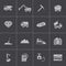 Vector black mining icons set