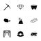 Vector black mining icons set