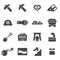 Vector black mining icons set