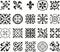 Vector black monochrome set of ancient Roman ornament elements.