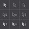 Vector black mouse cursor icons set