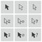 Vector black mouse cursor icons set