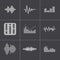 Vector black music soundwave icons set