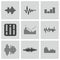 Vector black music soundwave icons set