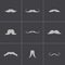 Vector black mustaches icons set