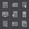 Vector black newspaper icons set