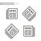 Vector black newspaper icons set on white background.