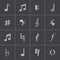 Vector black notes icons set