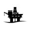 Vector black oil platform icon