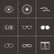 Vector black optometry icons set