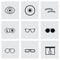 Vector black optometry icons set