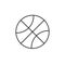 Vector black outline flat basketball ball