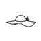 Vector black outline women\\\'s hat icon. EPS 10.