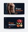 Vector black page web site template for personal trainer or nutritionist with proper nutrition header