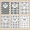 vector black pattern set of Vintage background banner retro brochures templates cards six frames design Scribbled lines rectangle