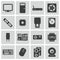 Vector black PC components icons