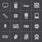 Vector black PC components icons set