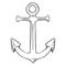 Vector Black Penciling Sketch Illustration - Marine Boat Anchor