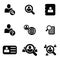 Vector black people search icon set