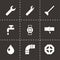 Vector black plumbing icons set