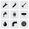 Vector black plumbing icons set
