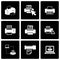 Vector black printer icon set