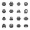 Vector black printer icons set