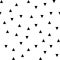 Vector black random triangles seamless pattern on the white background