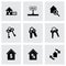 Vector black real estate icons set