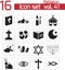 Vector black religion icons