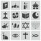 Vector black religion icons