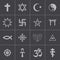 Vector black religious symbols set